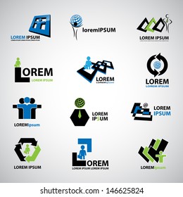 Business Icons Set - Isolated On Gray Background - Vector Illustration, Graphic Design Editable For Your Design. Business Logo