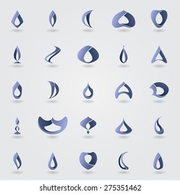 Business Icons Set - Isolated On Gray Background 