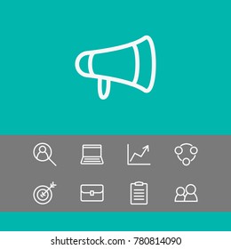 Business icons set with laptop, task list and search careers elements. Set of business icons and clipboard concept. Editable vector elements for logo web mobile app UI design.
