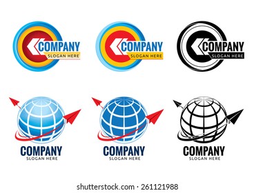 Business icons set, logo design, abstract logo - Vector Illustration