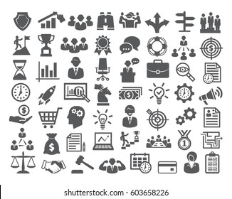 Business icons set. Icons for business, management, finance, strategy, marketing. - Shutterstock ID 603658226