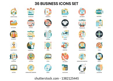 Business icons set for business, marketing, management