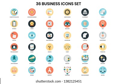 Business icons set for business, marketing, management