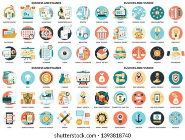 Business icons set for business, marketing, management