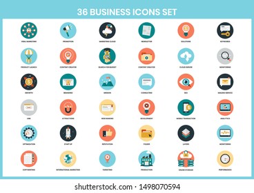 Business icons set for business, marketing, management