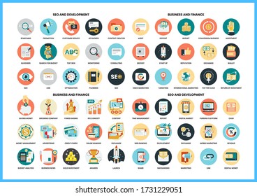 Business icons set for business, marketing, management