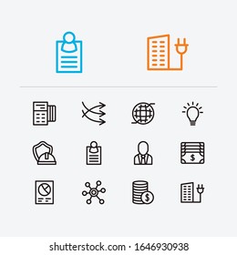 Business icons set. Business marketing and business icons with smart city, finance and web. Set of personal for web app logo UI design.