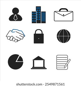 Business Icons Set,  Icons Outlines, Vector Illustration Collection 