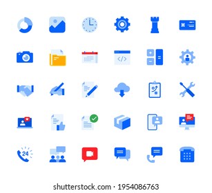 Business icons set for personal and business use. Vector illustration icons for graphic and web design, app development, marketing material and business presentation.