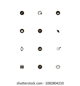 Business icons set. square, clock, businessmen and drawing