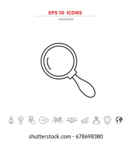 Business icons set. Startup business. Teamwork. Analysis. Globalization. Template for your design works. Vector illustration.