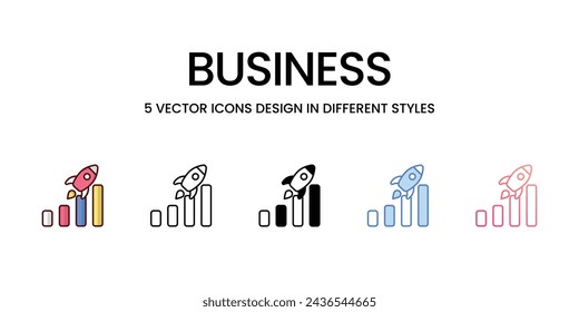 Conjunto de iconos de negocio. Conveniente para la página web, aplicación móvil, interfaz de usuario, UX y GUI diseño, ilustración vectorial de stock