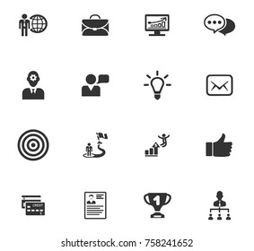 Business icons set and symbols for web user interface