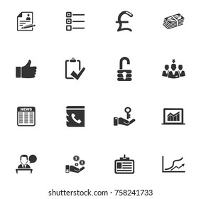 Business icons set and symbols for web user interface