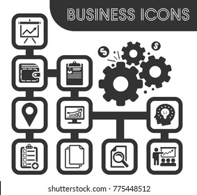 Business icons set and symbols for web user interface