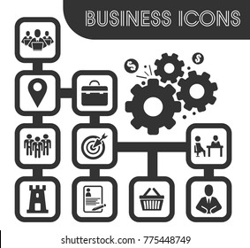 Business icons set and symbols for web user interface