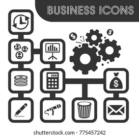 Business icons set and symbols for web user interface