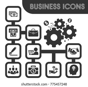 Business icons set and symbols for web user interface
