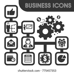 Business icons set and symbols for web user interface
