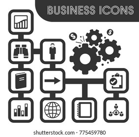 Business icons set and symbols for web user interface