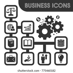 Business icons set and symbols for web user interface