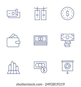 Business icons set. Thin Line style, editable stroke. money, infographic.
