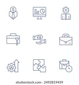 Business icons set. Thin Line style, editable stroke. business man, business intelligence, business and finance.