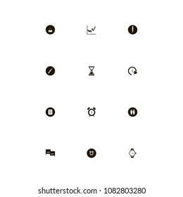 Business icons set. time, alarm clock, speech bubbles and clip
