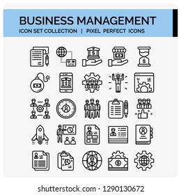 Business Icons Set. UI Pixel Perfect Well-crafted Vector Thin Line Icons. The illustrations are a vector.