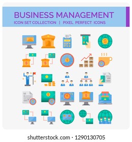 Business Icons Set. UI Pixel Perfect Well-crafted Vector Thin Line Icons. The illustrations are a vector.