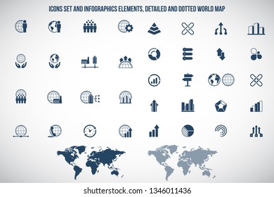 Business icons set. Vector.