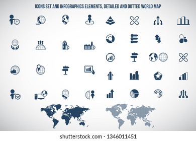Business icons set. Vector.
