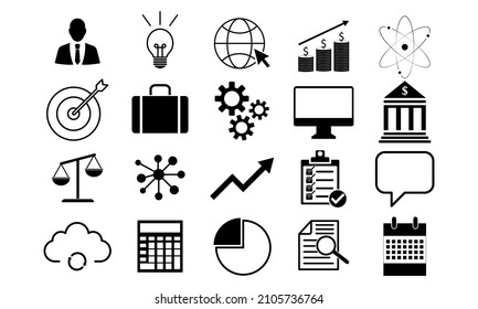 Business icons set. Icons vector set for finance, business, success, marketing. Information icon vector.