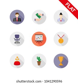 Business icons set. Vector. Flat