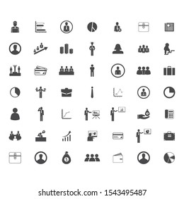 Business icons set. Vector illustration.