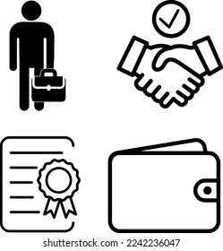 Business icons set vector illustration on white background