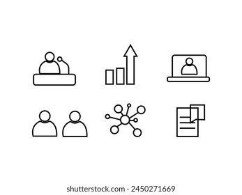 Conjunto de iconos de negocios Vector arte de línea