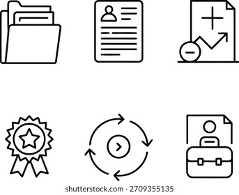 Business icons set Vector on transparent background