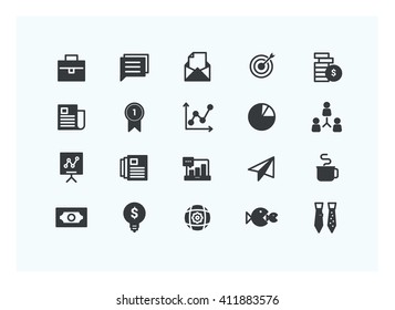 business icons set vector.Silhouette design.