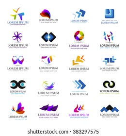 Business Icons Set-Isolated On White Background-Vector Illustration,Graphic Design.Collection Of New Color And Colorful Abstract Elements