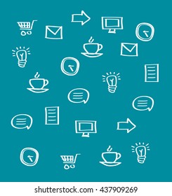 Business icons texture