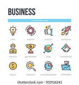 Business icons. Thin line pictograms