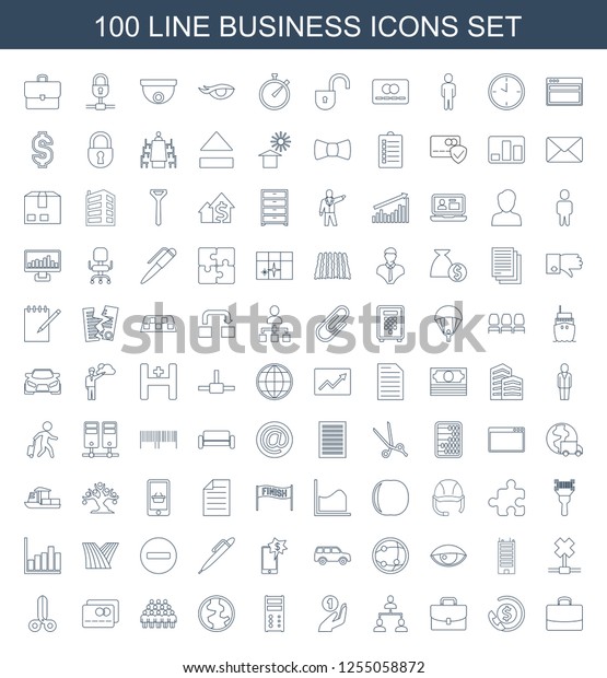 business icons.\
Trendy 100 business icons. Contain icons such as case, bank\
support, structure, coin on hand, server, globe, group, credit\
card. business icon for web and\
mobile.