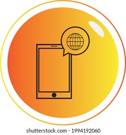 business icons, vector in black lines with yellow circular background
