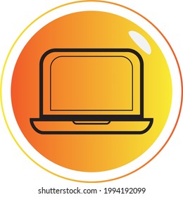 business icons, vector in black lines with yellow circular background