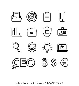 business icons vector, blockchain, ceo, consulting 