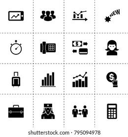 Business icons. vector collection filled business icons. includes symbols such as businessmen communication, chart graph. use for web, mobile and ui design.