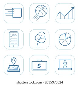Business icons. Vector eps 8. A simple set of team work related vector lines of icons.