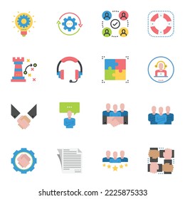 Business  Icons Vector Illustration, Solution, service, team ,leadership 