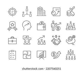 Business Icons - Vector Line. Editable Stroke.